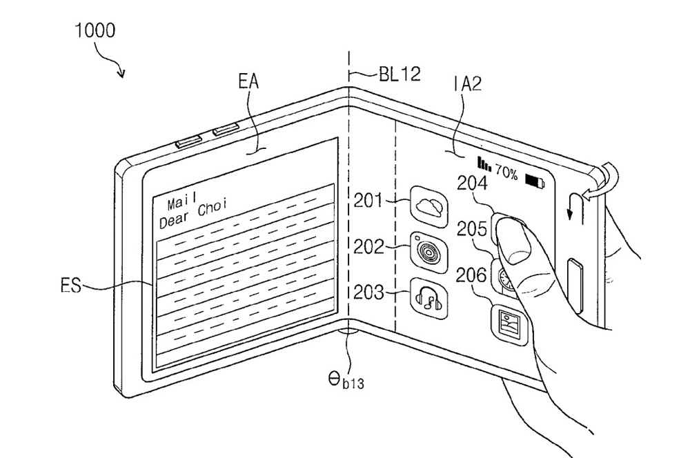 A Samsung patent regarding a foldable phone 