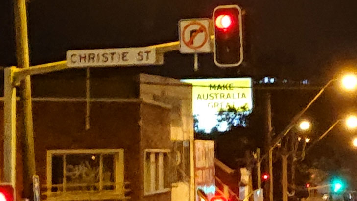 Sony Xperia XZ2 Compact camera sample: 100% crop of street at night Sony Xperia XZ2 Compact camera sample: 100% crop of street at night