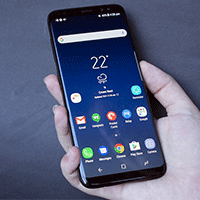 Samsung Galaxy S8 hand-held Samsung Galaxy S8 hand-held