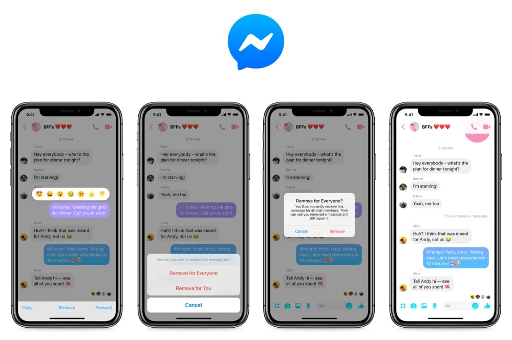 Facebook now lets you unsend messages
