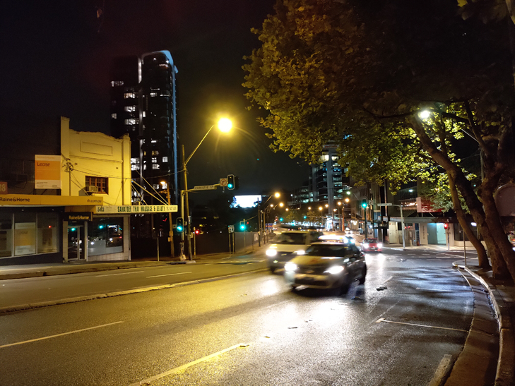 Nokia 8.1 camera sample: street at night Nokia 8.1 camera sample: street at night