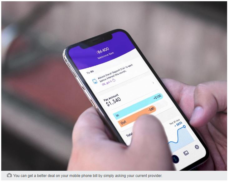 Person using mobile phone banking app