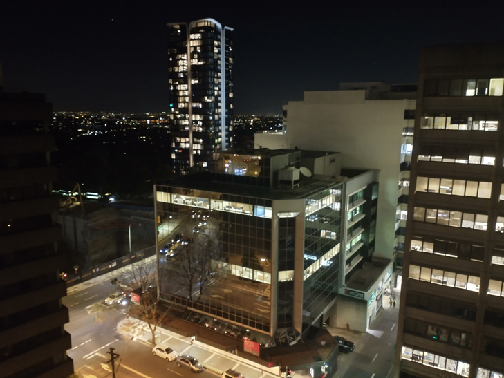 Moto G8 camera sample: buildings at night Moto G8 camera sample: buildings at night