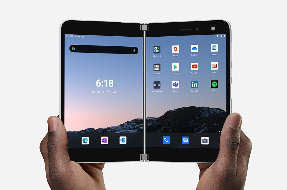 Microsoft's two-screen Android smartphone is actually hitting stores, but not in Australia 