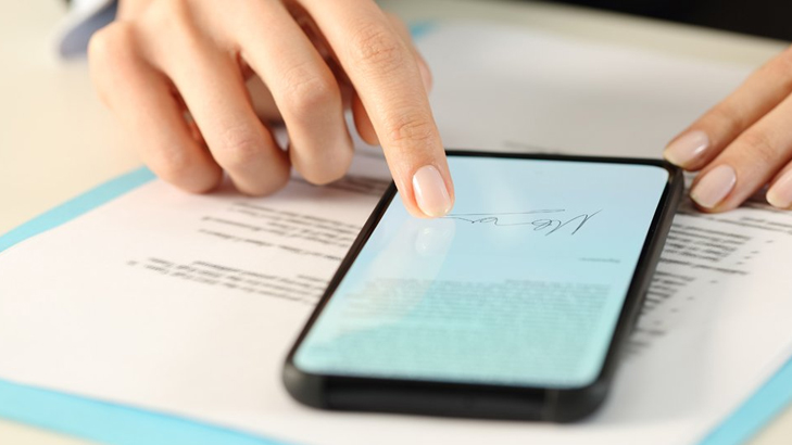 Contract on a phone Contract on a phone