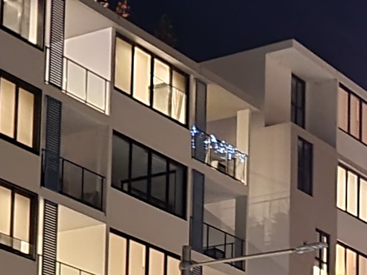Samsung Galaxy Z Fold 3 camera sample: 100% crop of street at night Samsung Galaxy Z Fold 3 camera sample: 100% crop of street at night