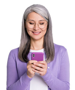smiling man with smartphone