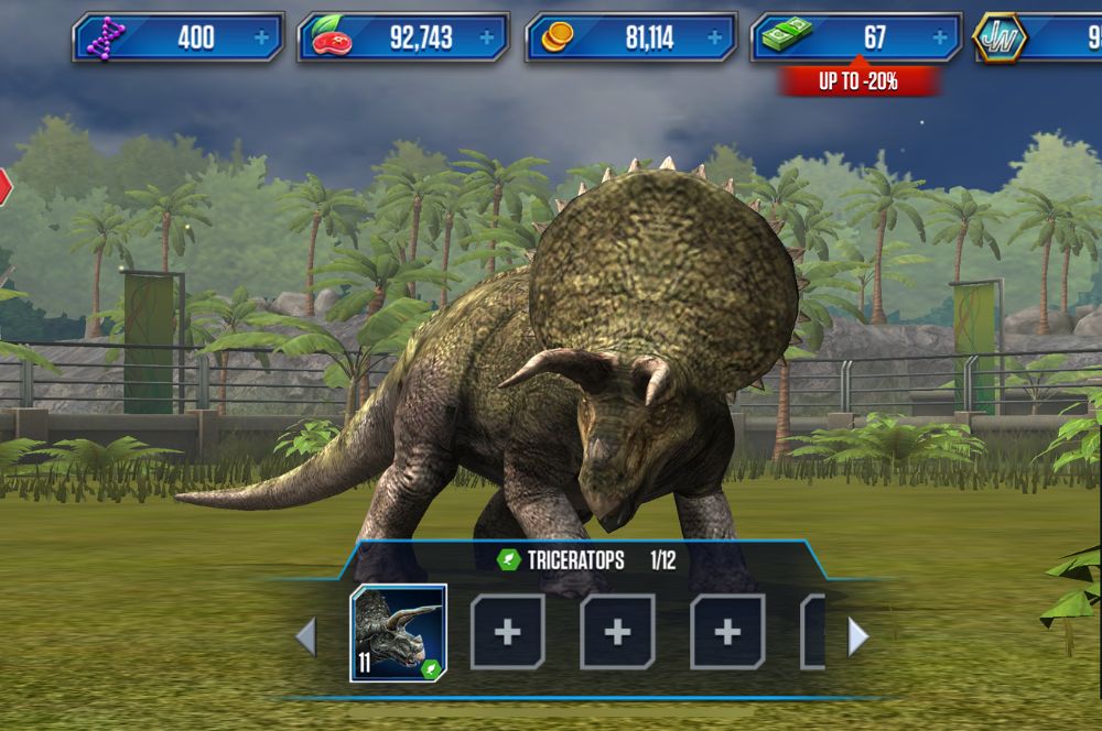 Screenshot from Jurassic World the Game