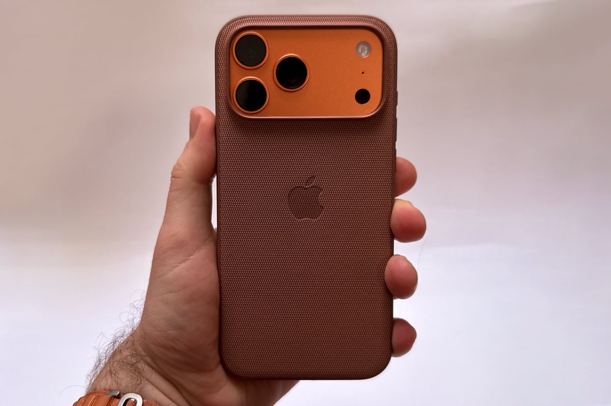 iPhone 17 Pro Max in a matching TechWoven case iPhone 17 Pro Max in a matching TechWoven case