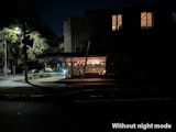Barber shop at night without night mode