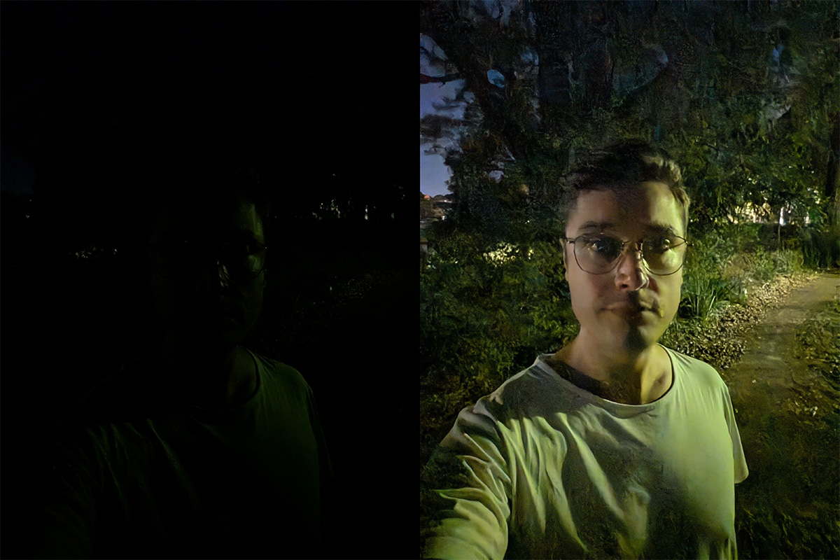 Pixel 10 Pro Fold selfies at night comparison