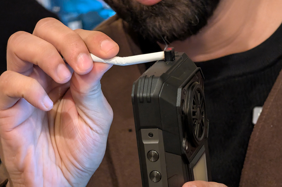 No, this phone with a built-in lighter won’t get you stopped at airport security