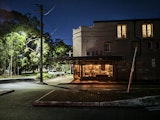 Barber shop at night