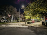 Night shot with parked cars