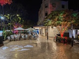 Pedestrian zone at night